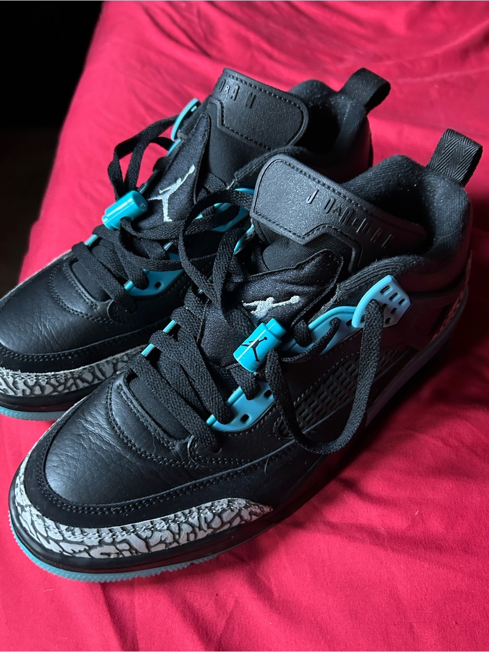 Jordan Kids Black and Teal Retro-Style Sneakers